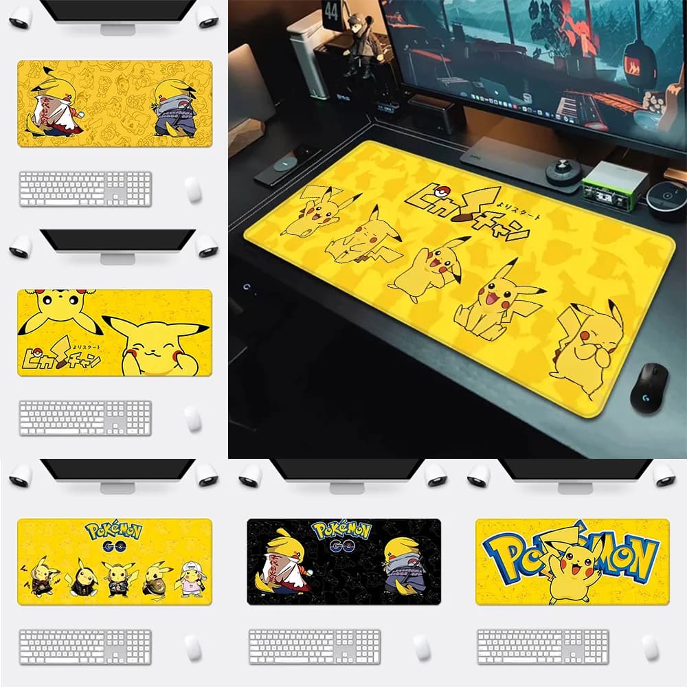 Anime Mousepad Stampa HD Giocatori di computer Bordo di bloccaggio Tappetino per mouse antiscivolo XXL90x40cm Tastiera PC Pokemons Tappetino da scrivania