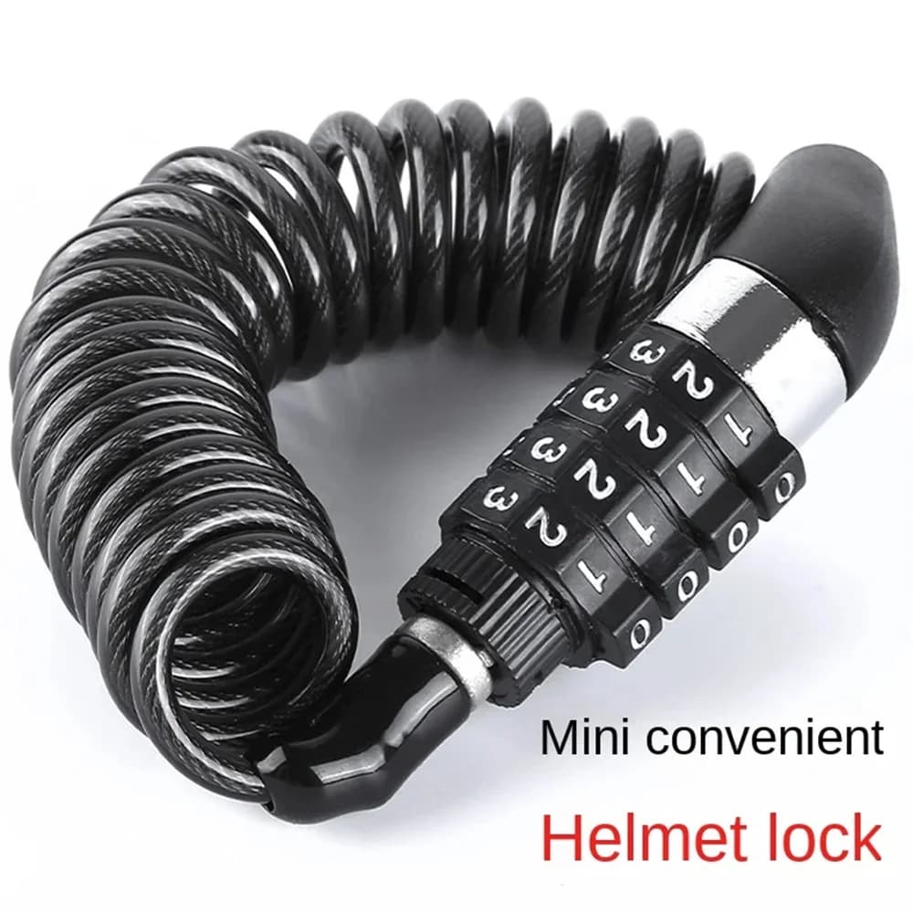 Lucchetto per Bicicletta con Cavo in Acciaio, Antifurto per Mountain Bike e Moto, Lucchetto con Codice in Filo d'Acciaio, Lucchetto per Bagagli e Casco
