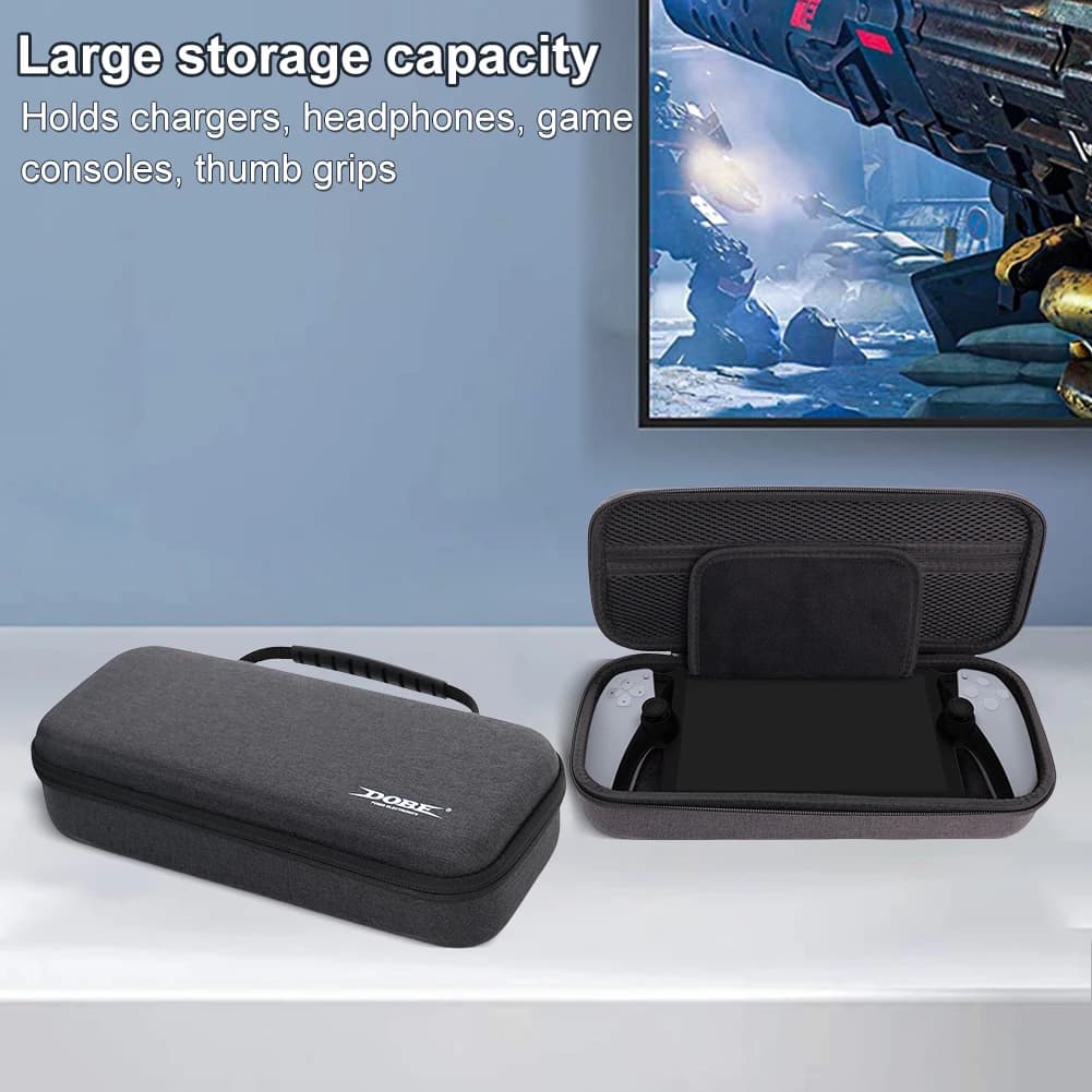 Custodia Protettiva per Console Portatile PS5 con Tasca a Rete, Borsa Rigida Anti-Graffio e Antiurto per Accessori Gaming
