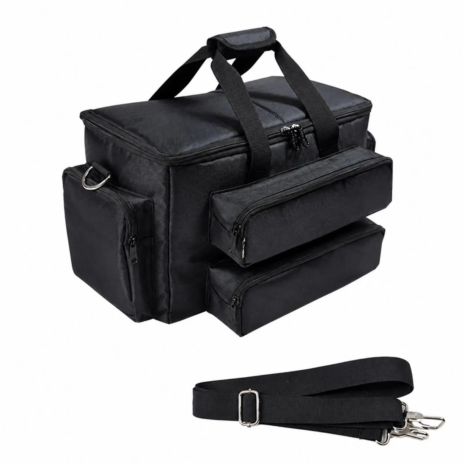 Karaoke Machine Bag Zippered Speaker Carrying Bag Multi-Pocket for Mobile Setups