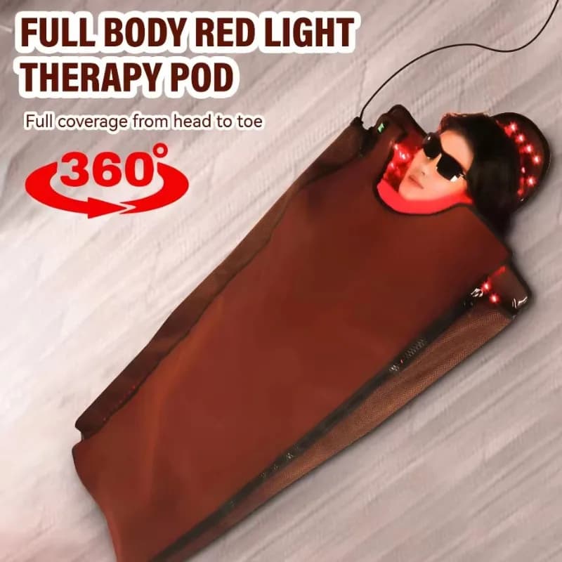 Full Body Red Light Therapy Pod Sleeping Bag 660nm 850nm LED Pulse Red Light Therapy Blanket For Home Body Care