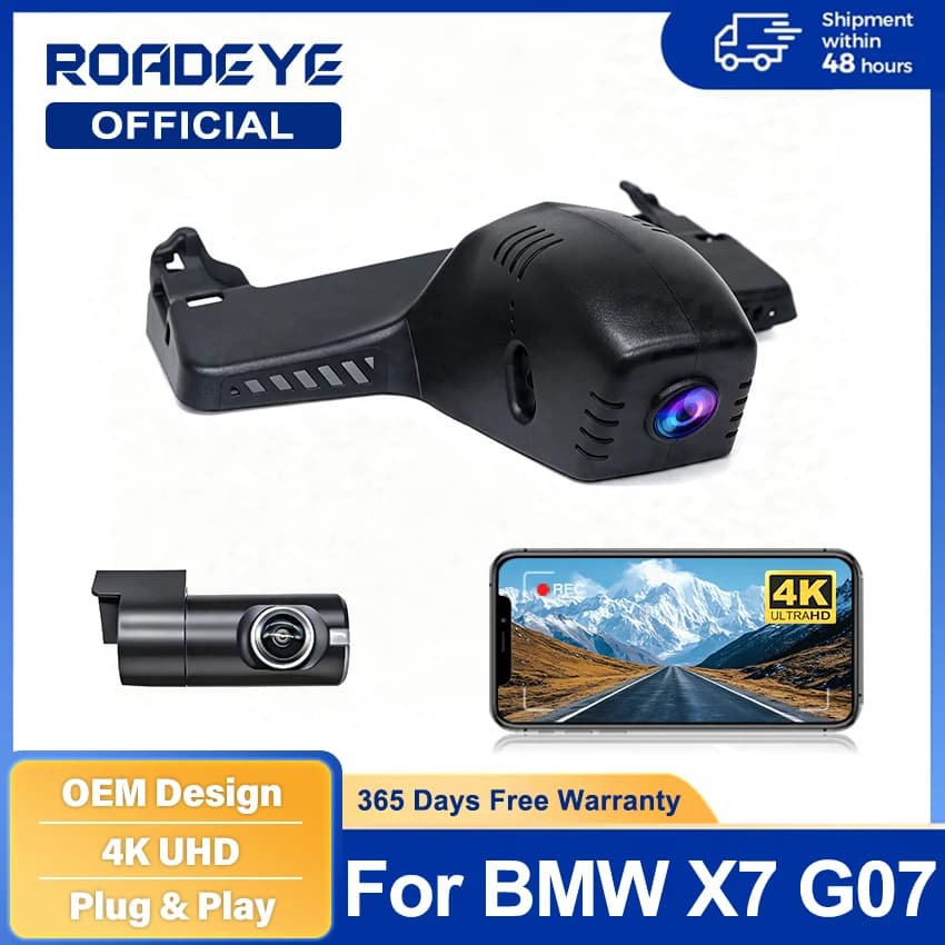 New! Plug and play Car DVR WiFi Dash Cam Camera 170°FOV For BMW X7 G07 (1st Gen) Facelift 2023-2026 Dashcam 4K 2160P