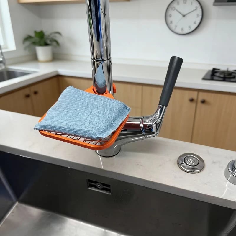 Organizzatore per Lavello da Cucina, Porta Spugna, Porta Sapone, Adatto per Rubinetti con Diametro di 28mm, Accessori per Bagno