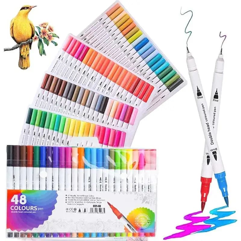 Set di Pennarelli Acquerellabili per Artisti, Marcatori a Doppia Punta per Disegno, Calligrafia e Pittura