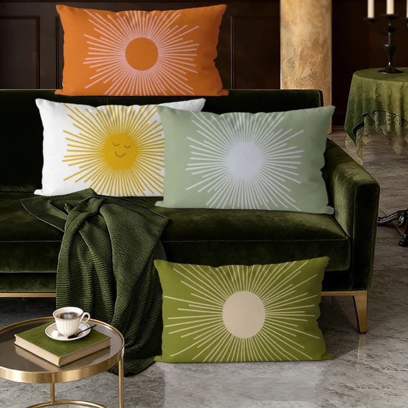 Fodere per cuscini lombari Boho Sunburst adatte per divano, camera da letto, auto, cuscino rettangolare per schienale