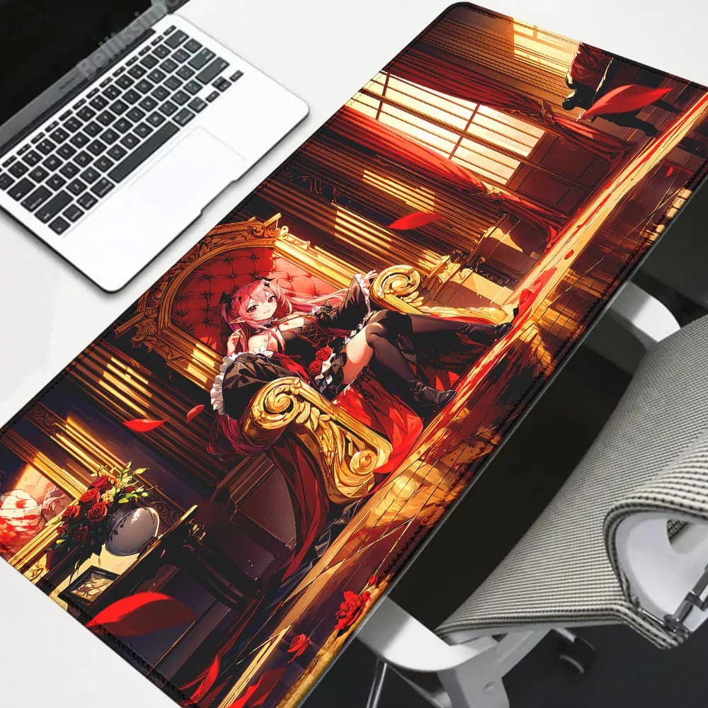 Anime Seraph of the End Owari no Seraph tappetino per mouse Gaming Tappetino per mouse grande Tappetino per mouse in gomma antiscivolo Tappetino per scrivania per giocatori Bordo cucito