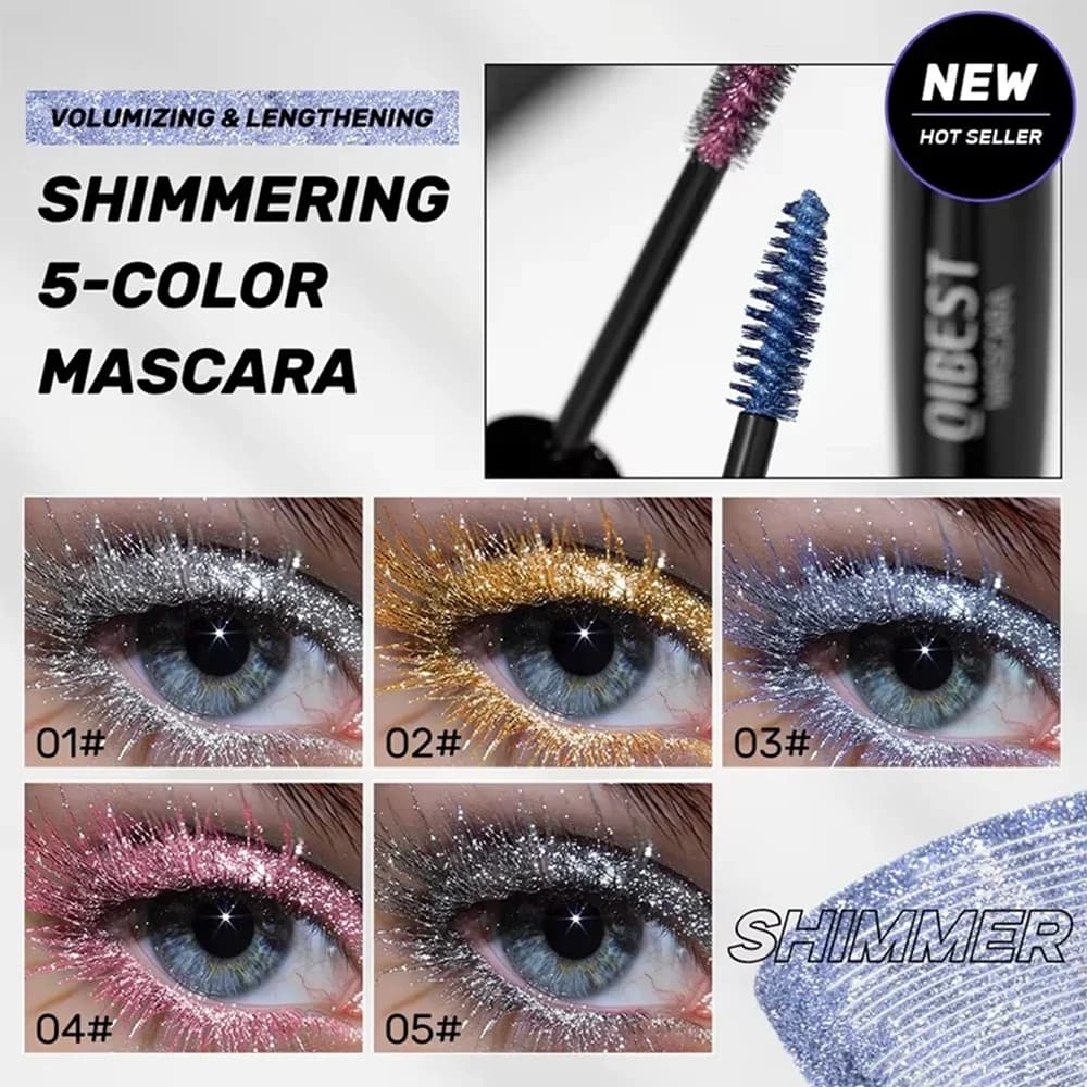 5 Colors Diamond Shimmering Mascara Long Lasting Makeup 3D Volume Eyelashes Curling Glitter Mascara Eye Lash Female Cosmetic