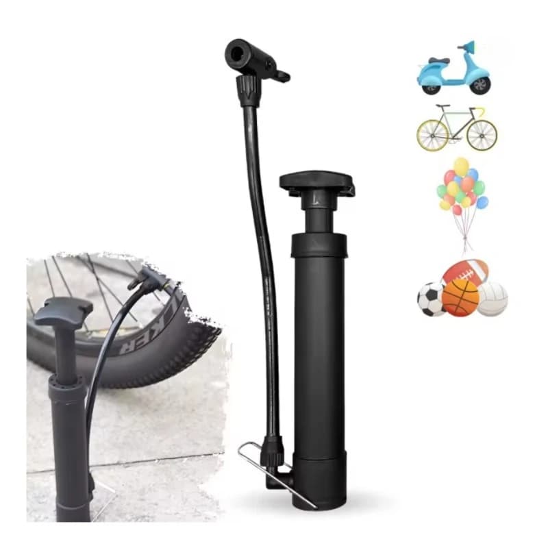 Portable Bicycle Tire Inflator Pump with Safe Valve Connections, Durable PVC Material for Road & Mountain Bikes, Basketball