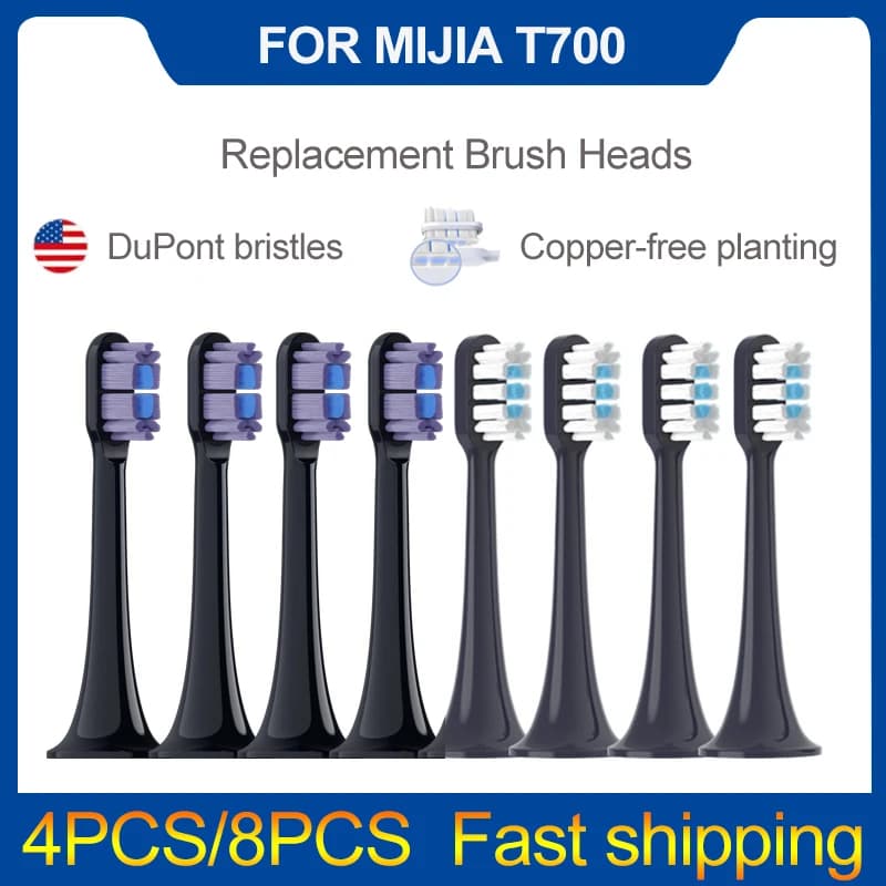 4/8PCS Replacement heads for sonic electric toothbrush XIAOMI NORMA MIJIA T700 sealed packaging Soft bristles brush head
