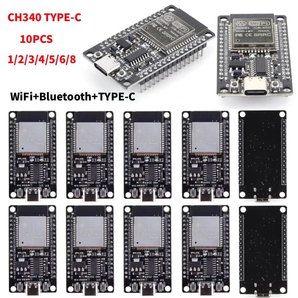 Scheda di sviluppo ESP32 WROOM-32 TYPE-C Micro USB WiFi + Bluetooth Consumo energetico ultrabasso SPI Flash Modulo wireless 32 Mbit
