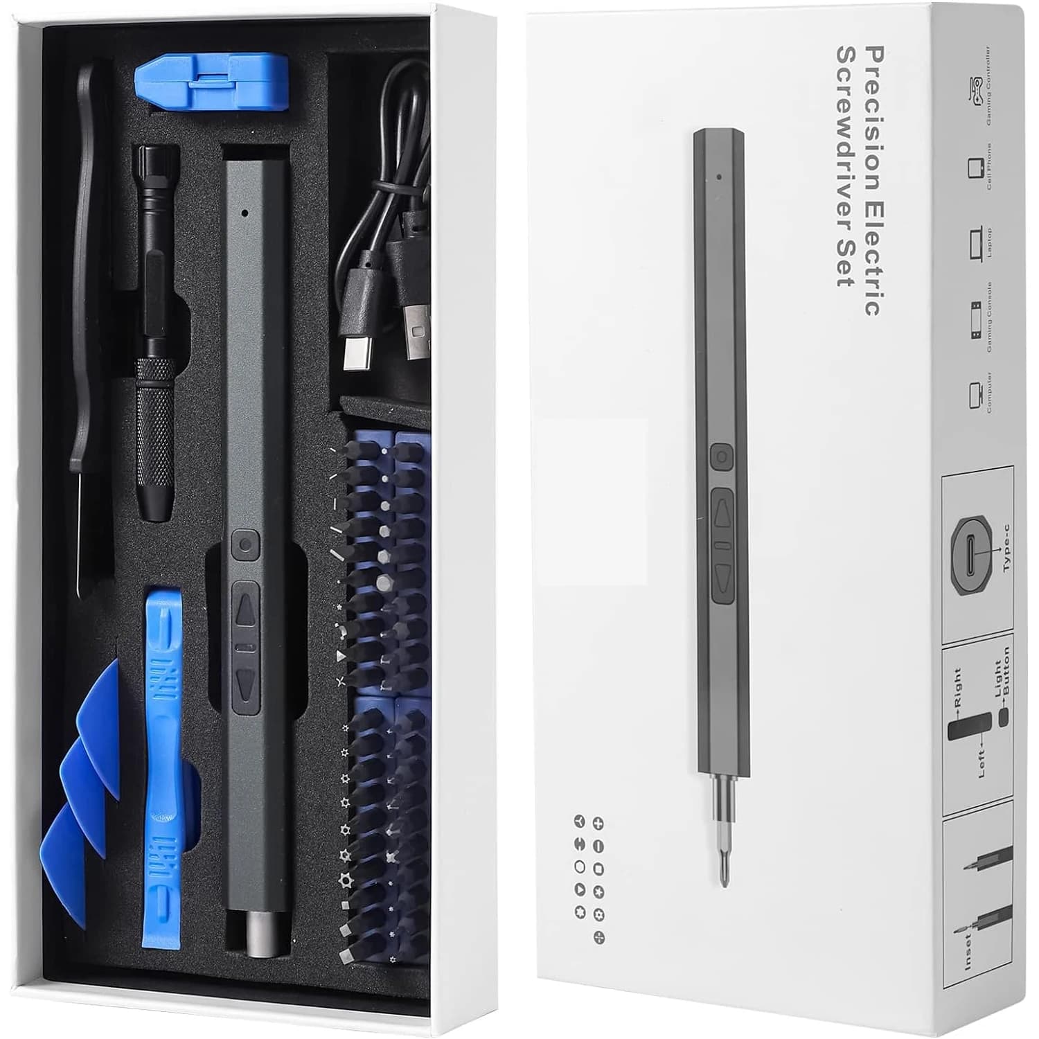 Set di cacciaviti elettrici a batteria 12/39/50 in 1 utensile elettrico di precisione punta per cacciavite magnetico kit di strumenti di riparazione a ricarica rapida
