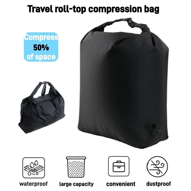 Travel Laundry Bag Pump-Free Vacuum Compression Dirty Clothes Bag Small Reusable Waterproof Washable Laundry Bag Suitcases Road
