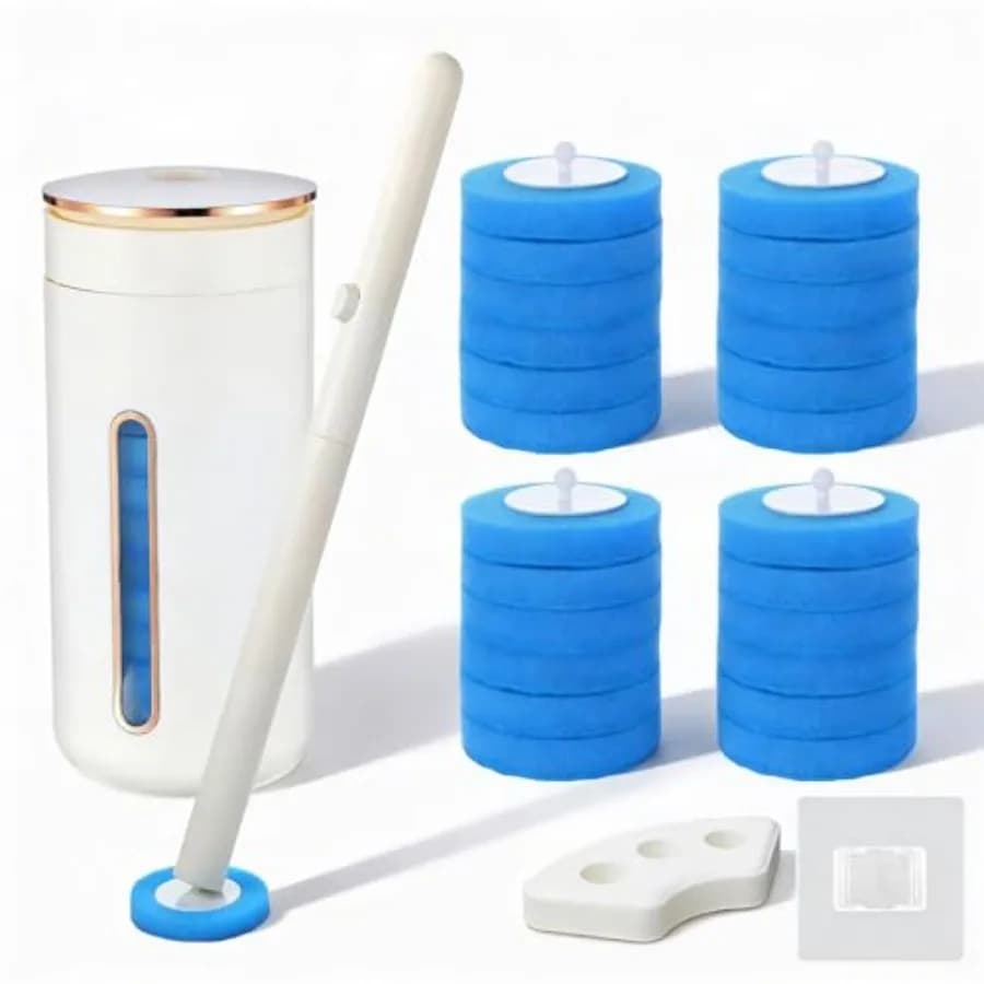 Spazzola per WC usa e getta, sistema di pulizia del WC con supporto e 24 ricariche per la spazzola, kit iniziale No-M Clean Brush con 1