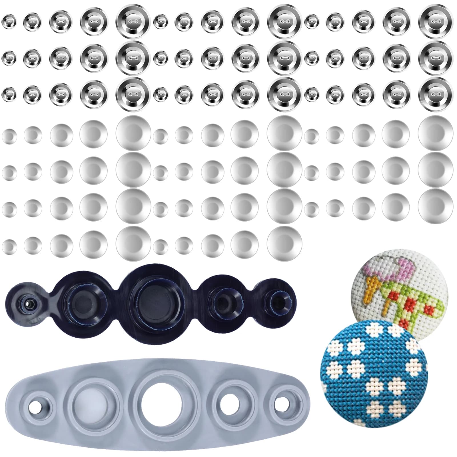 100 Sets Cover Buttons Kit With Tools Size Buttons To Cover Self Cover Buttons DIY Fabric Cloth Cover Buttons