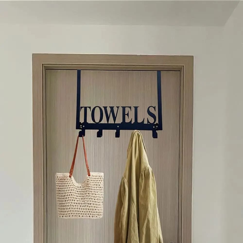 Portasciugamani antiscivolo montato a parete 5 ganci Porta asciugamani da bagno Porta asciugamani Appendiabiti da bagno senza perforazione Ganci resistenti