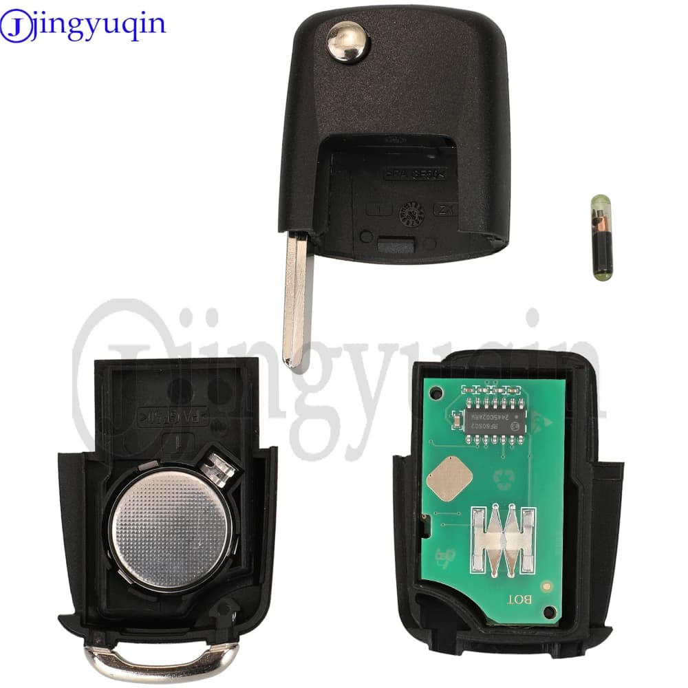 jingyuqin 1J0959753DJ 315MHz ID48 Chiave a scatto per auto a 3 pulsanti per Volkswagen Golf Passat Bora Sharan Seat Leon Toledo 1998+ Telecomando