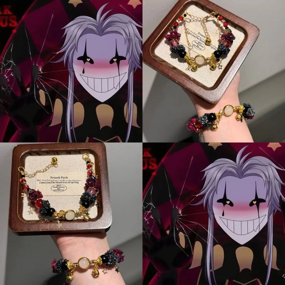 Women Beaded Bracelets Game Anime The Freak Circus pierrot harlequin Dressing Up Wearing Props Men Gifts Couple Bracelet