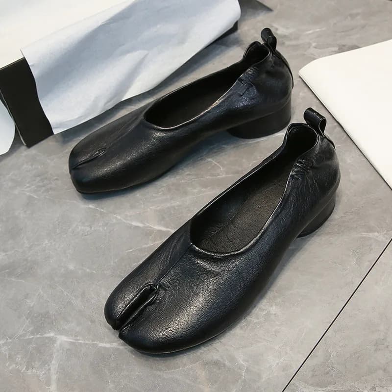 Scarpe Tabi da donna con tacco 3 cm Scarpe da balletto morbide Slip On Mocassini Mocassini morbidi Tabi Ninja Scarpe casual Mujer Scarpe da donna