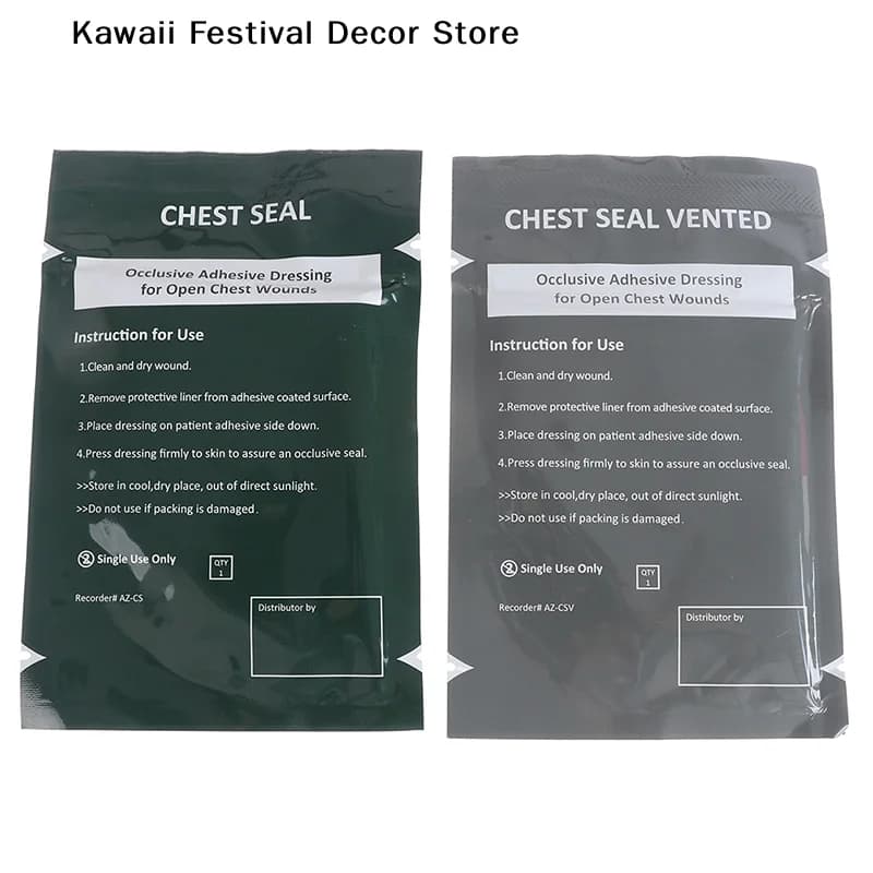 【K】Chest Seal Life-Saving Wound Care for Emergency or Tactical Situations Advanced Adhesive Sterile Transparent Lightweight Vent