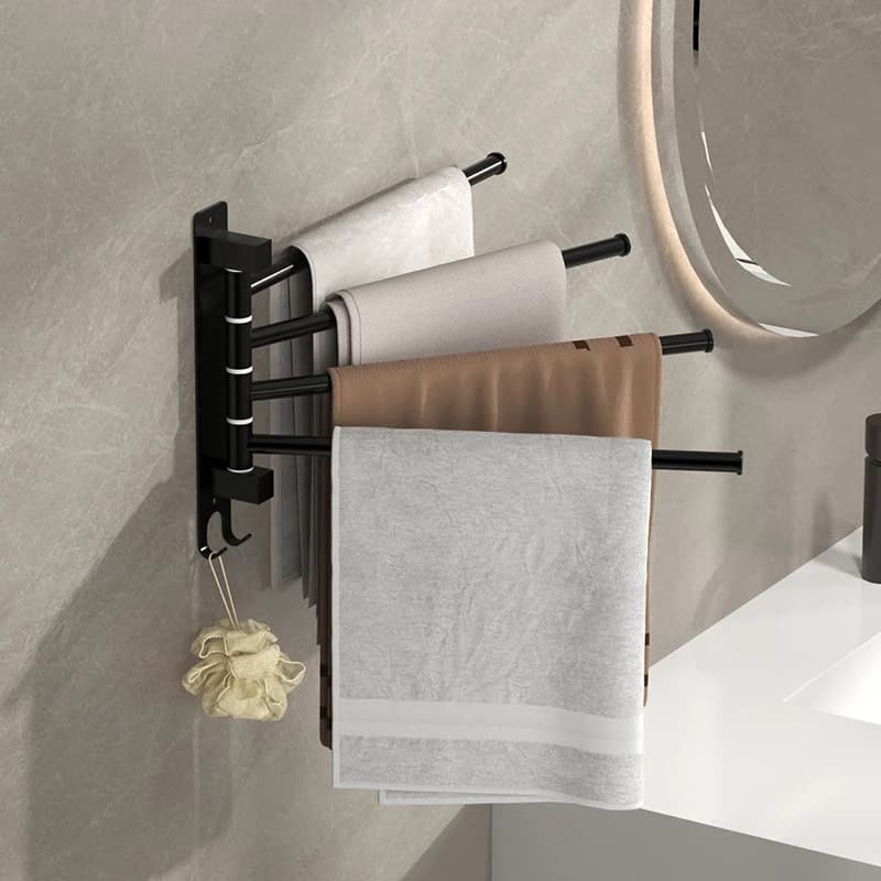 Portasciugamani da bagno Portasciugamani girevole Spazio 3/4/5-Bar Appendiabiti Mensola da cucina Appeso a parete in carta