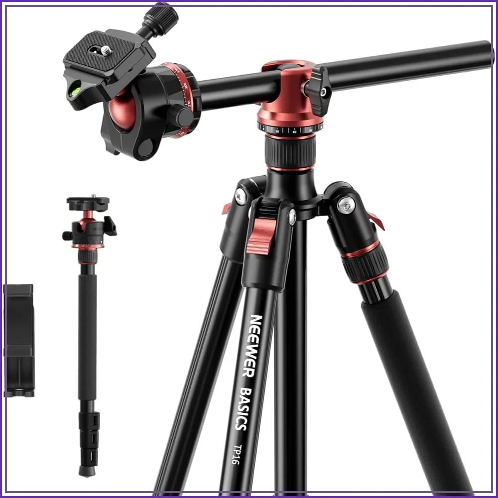 70.9" Camera Tripod Monopod with Ball Head, Quick Release Plate, Phone Holder, 17.6 lbs Load