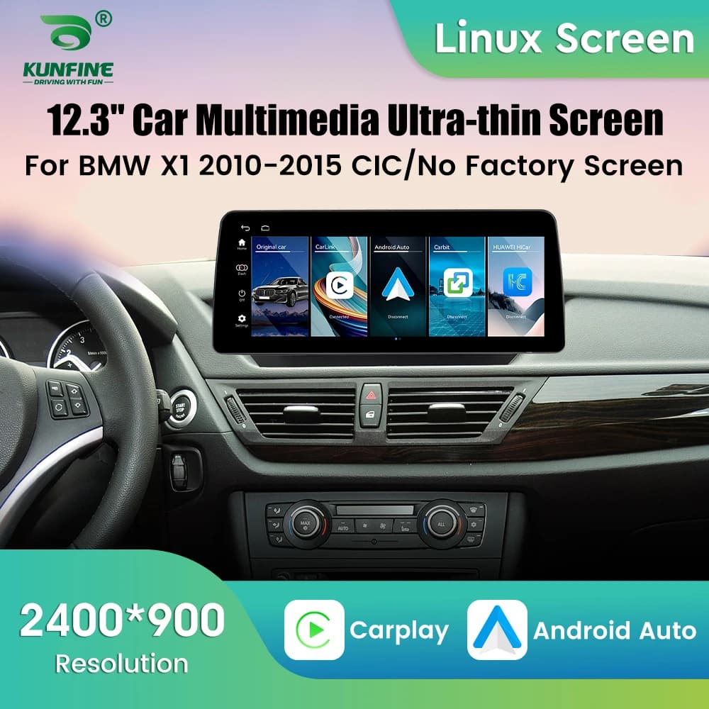 For BMW X1 2010-2015 No Factory Screen CIC System Linux Car Radio Multimedia Player GPS Navigation Wireless Carplay 12.3Inch