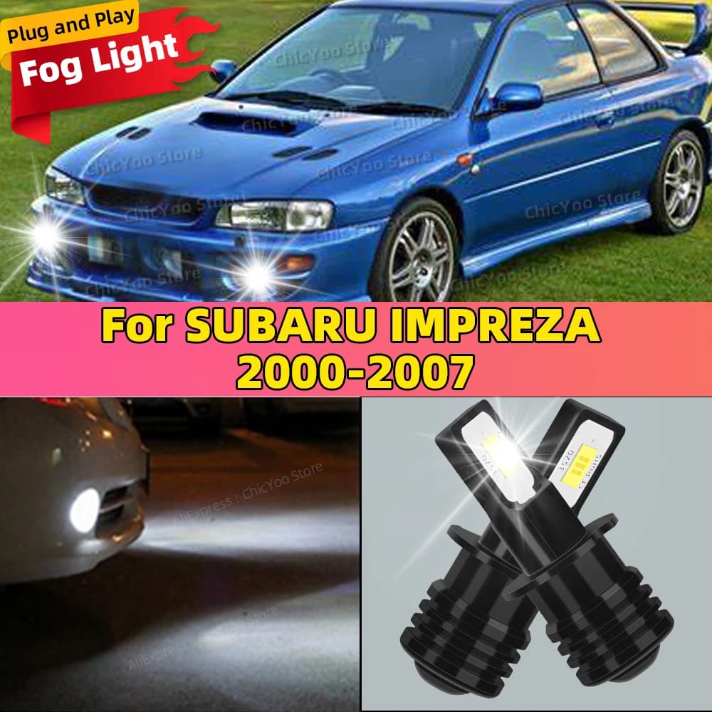 2 Pezzi Lampadine LED Fendinebbia Auto 20000LM per SUBARU IMPREZA 2000-2007 Sostituzione Lampada Fendinebbia Auto 6000K