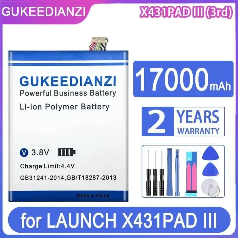 Batteria per tablet diagnostico automobilistico X431PAD Iii di terza generazione da 17000 mAh per Launch X431 Pad 3 durevole