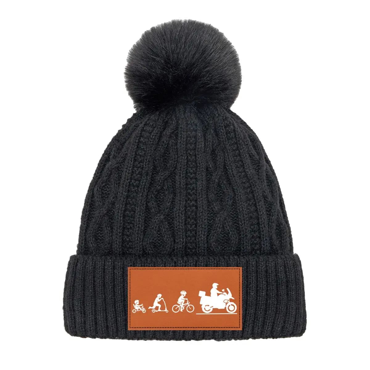 Transportation Evolution Art Graphic Berretti lavorati a maglia Cappelli invernali caldi Berretto termico Pom di pelliccia