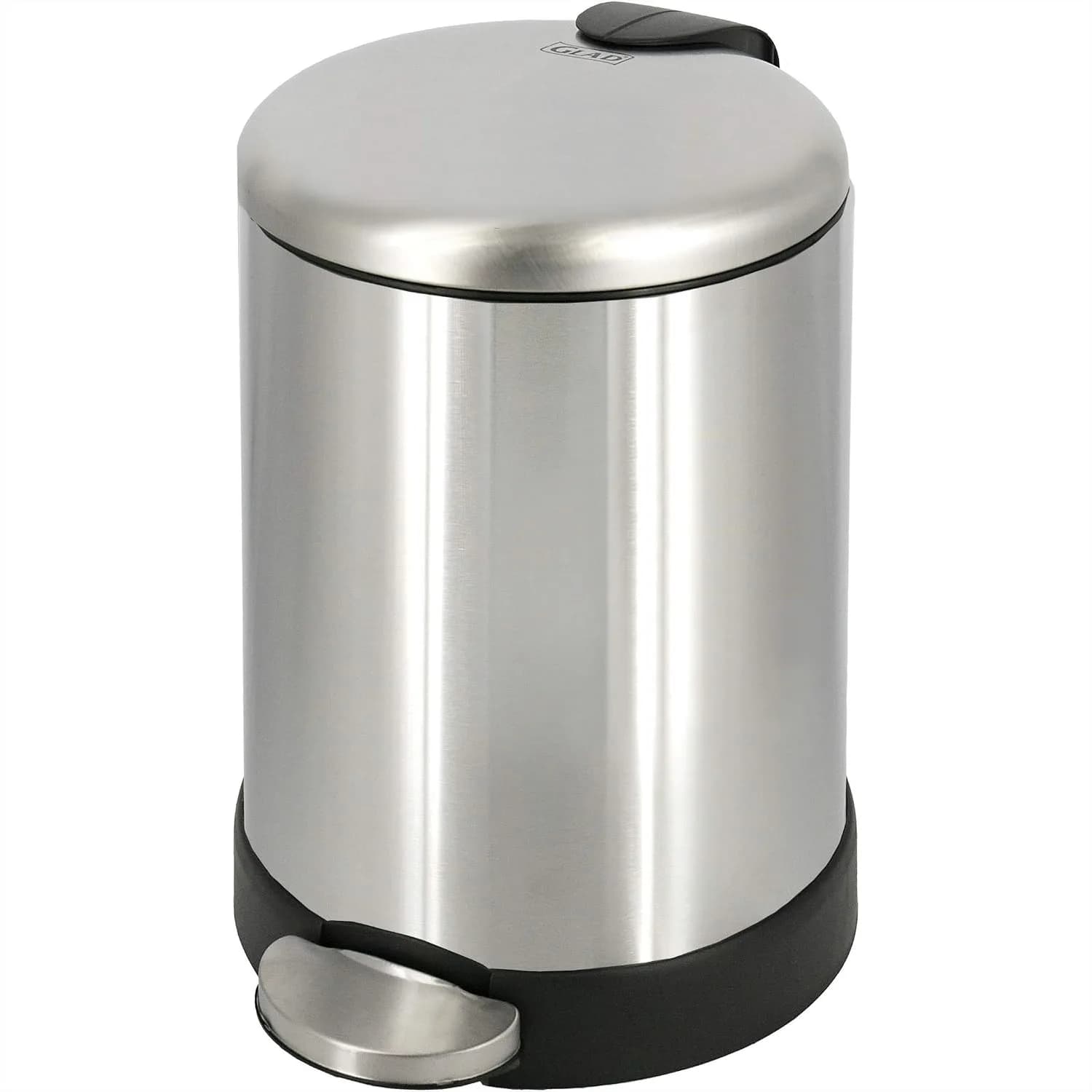 1.2 Gallon Small Trash Can with Soft Close Lid and Step Pedal, Stainless Steel Waste Basket for Bathroom Office