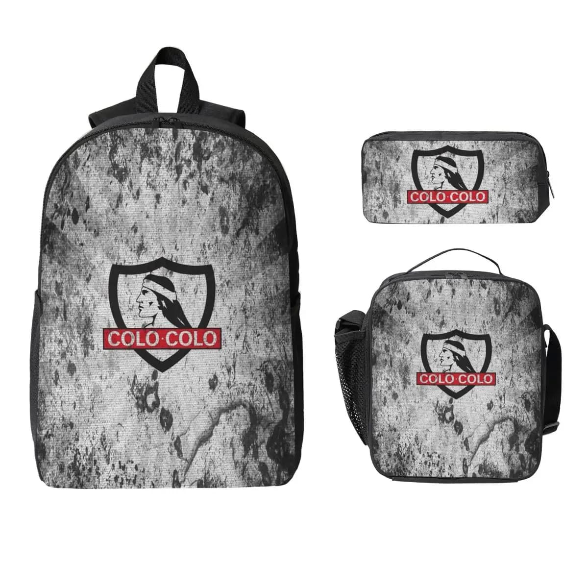 Golden Colo-Colo Campeon DE Chile Backpack Student BookBag School Bag Laptop Shoulder Bags 3ps Insulated Lunch Bag Pencil Case