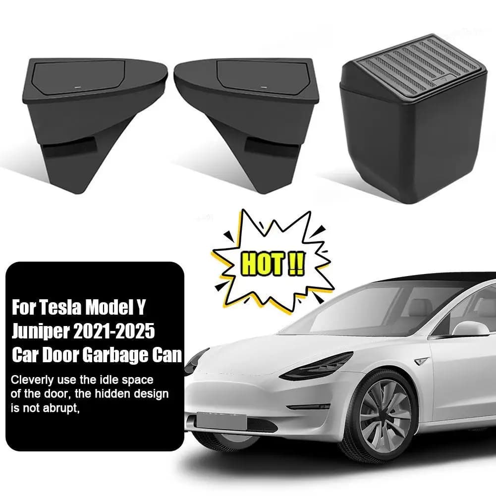 Bidone della spazzatura per Tesla Model Y Porta laterale anteriore sinistra Bidone della spazzatura Accessori Porta laterale Scatola portaoggetti Organizzatore