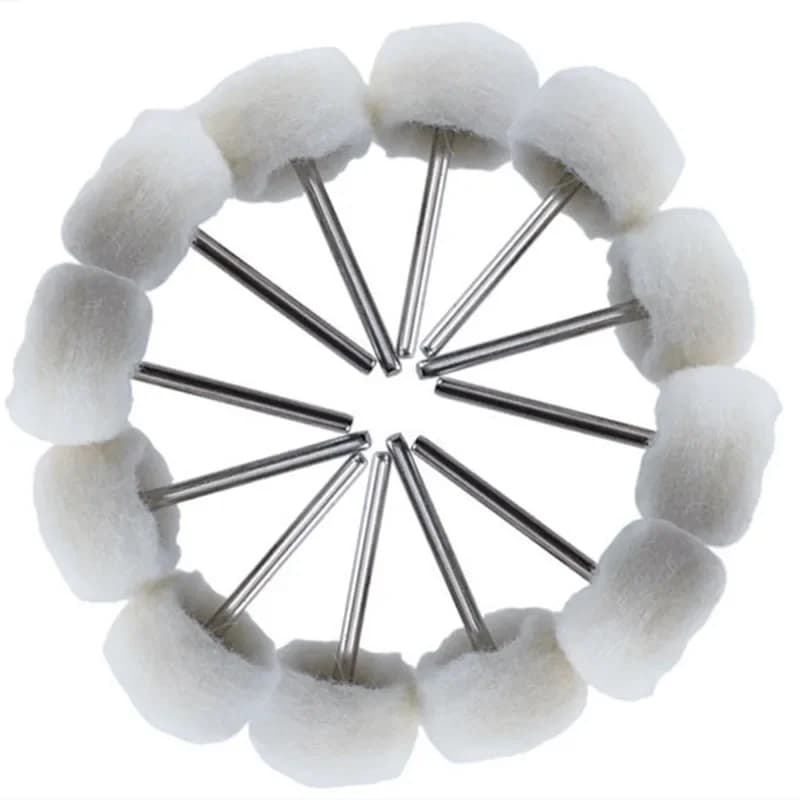 10 Pz Mini Rettifica levigatura testa disco abrasivo feltro 2.35mm Gambo lucidatura ruote metallo Lucidatura Pennello Trapano Utensile Rotante Accessori
