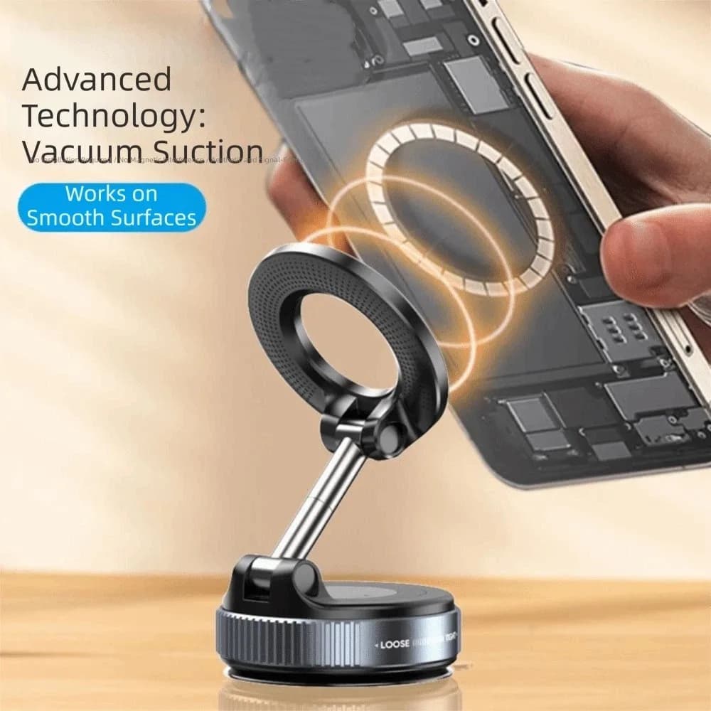 Vacuum Magnet Car Bracket Upgraded Version Multi-angles Adjustment Strong Magnetic Suck Foldable Car Navigation Phone Holder