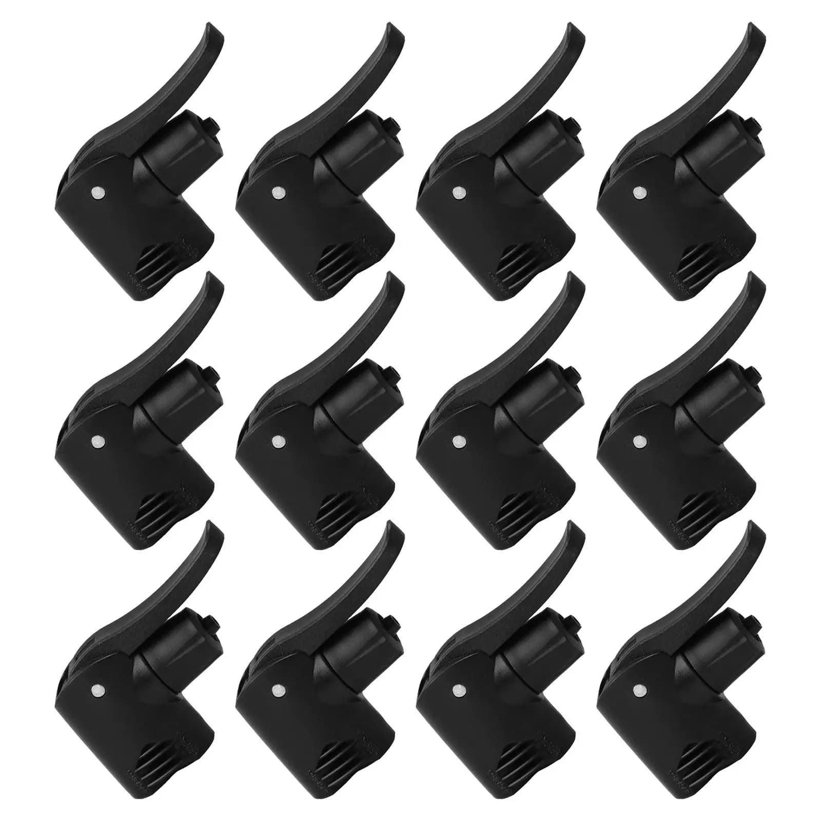 12Pcs Bike Pump Adapter Valve Set Black Plastic Air Pump Chuck Adapter for American English Valve Bicycles Tire Inflation Easy