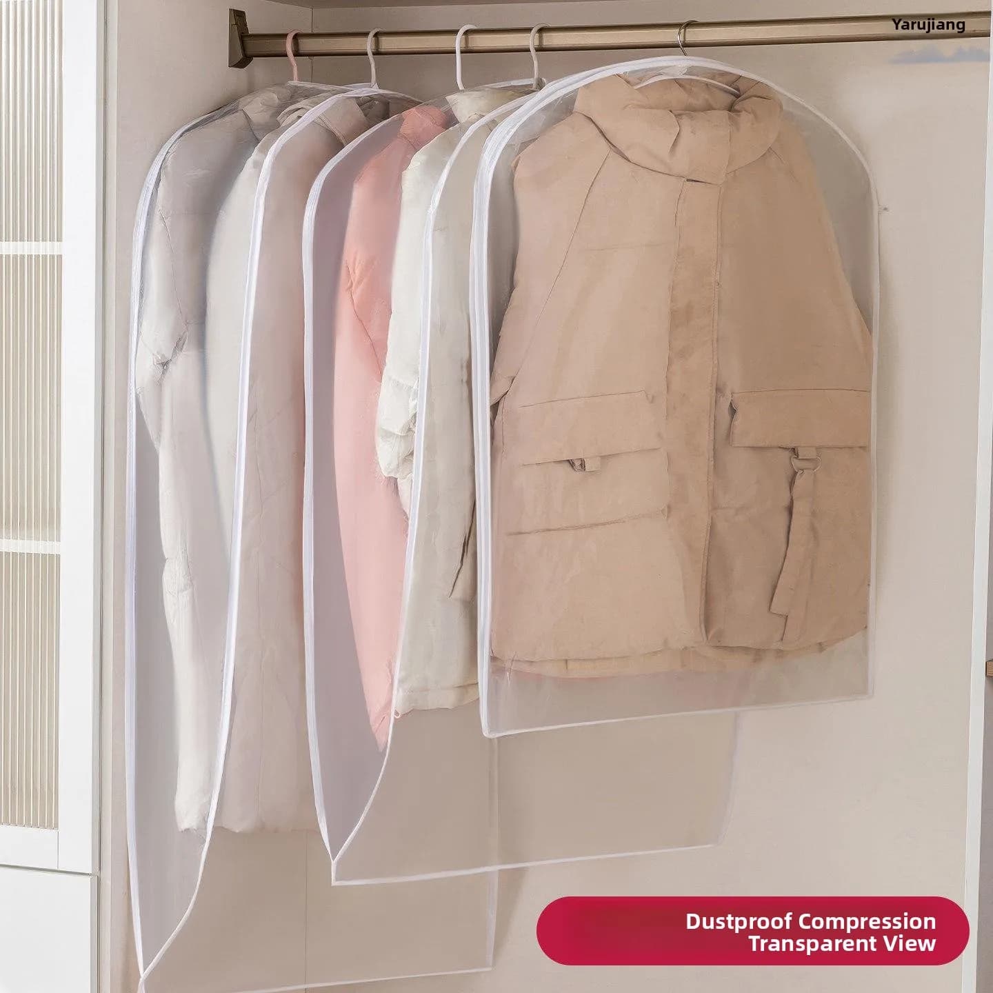 down Jacket Compression Storage Bag Wardrobe Clothes Hanger Home Use Transparent Season Change Dustproof Cover