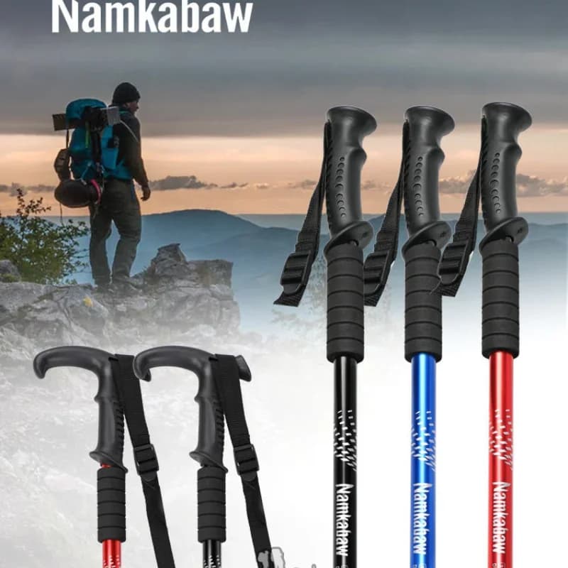 Extendable Aluminum Alloy Trekking Poles for Men, Hiking Walking Cane, Outdoor Tourism and Entertainment