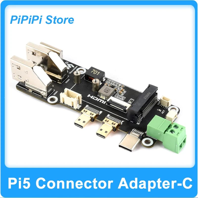 The Raspberry Pi 5 PCIe M.2 multifunction adapter card supports HDMI 4K dual output supports M.2 SSD size 2230 2242