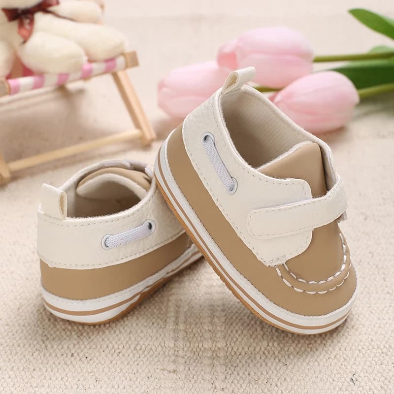 Unisex Baby Color Block Casual Sneakers Double Velcro Strap Soft Non Slip Sole Infant Newborn First Walkers Crib Shoes 0-18M