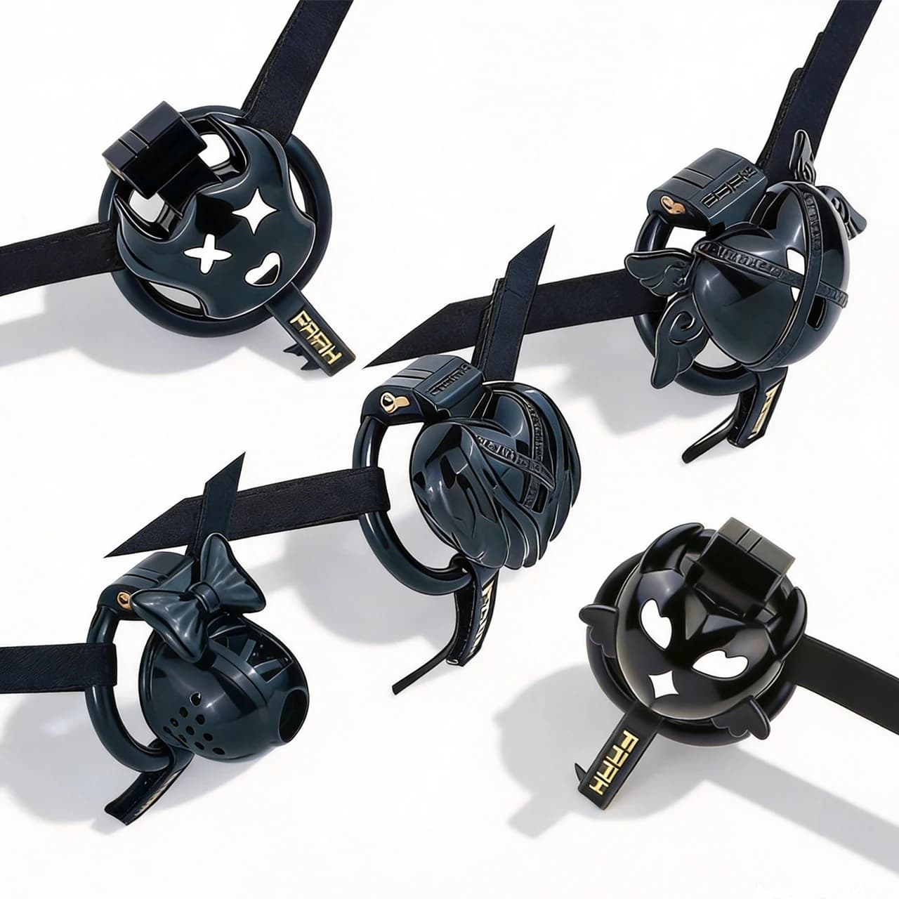 FRRK Premium Winged Devil Call for Lightweight and Compact Plastic Pen Wearable with 3 Vie Bondage Strap for Men, BDSM Gay Toy