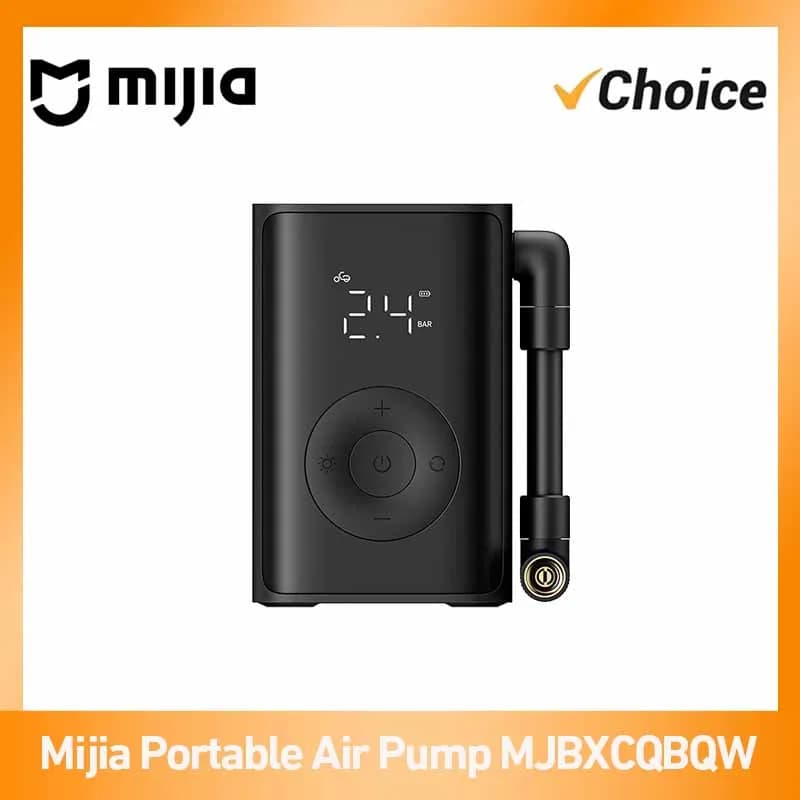 Pompa d'aria portatile Mijia MJBXCQBQW, gonfiaggio rapido in 60 secondi, manometro per pneumatici, batteria da 2000 mAh per auto, bici, palloni