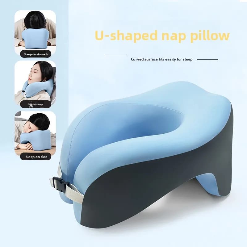 Cuscino a U in Seta Ghiacciata Estiva, Cuscino per il Riposo, Cuscino da Ufficio, Cuscino per Dormire, Cuscino per il Collo in Memory Foam per Studenti, Cuscino Decorativo