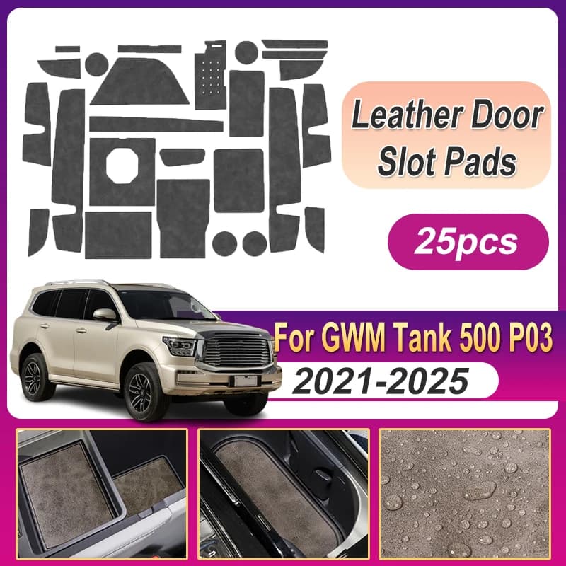 Per GWM Serbatoio 500 P03 2021-2025 2022 In Pelle Antiscivolo Tazza Zerbino di Protezione Cancello Slot Pad Porta di Protezione Zerbino Accessori Auto