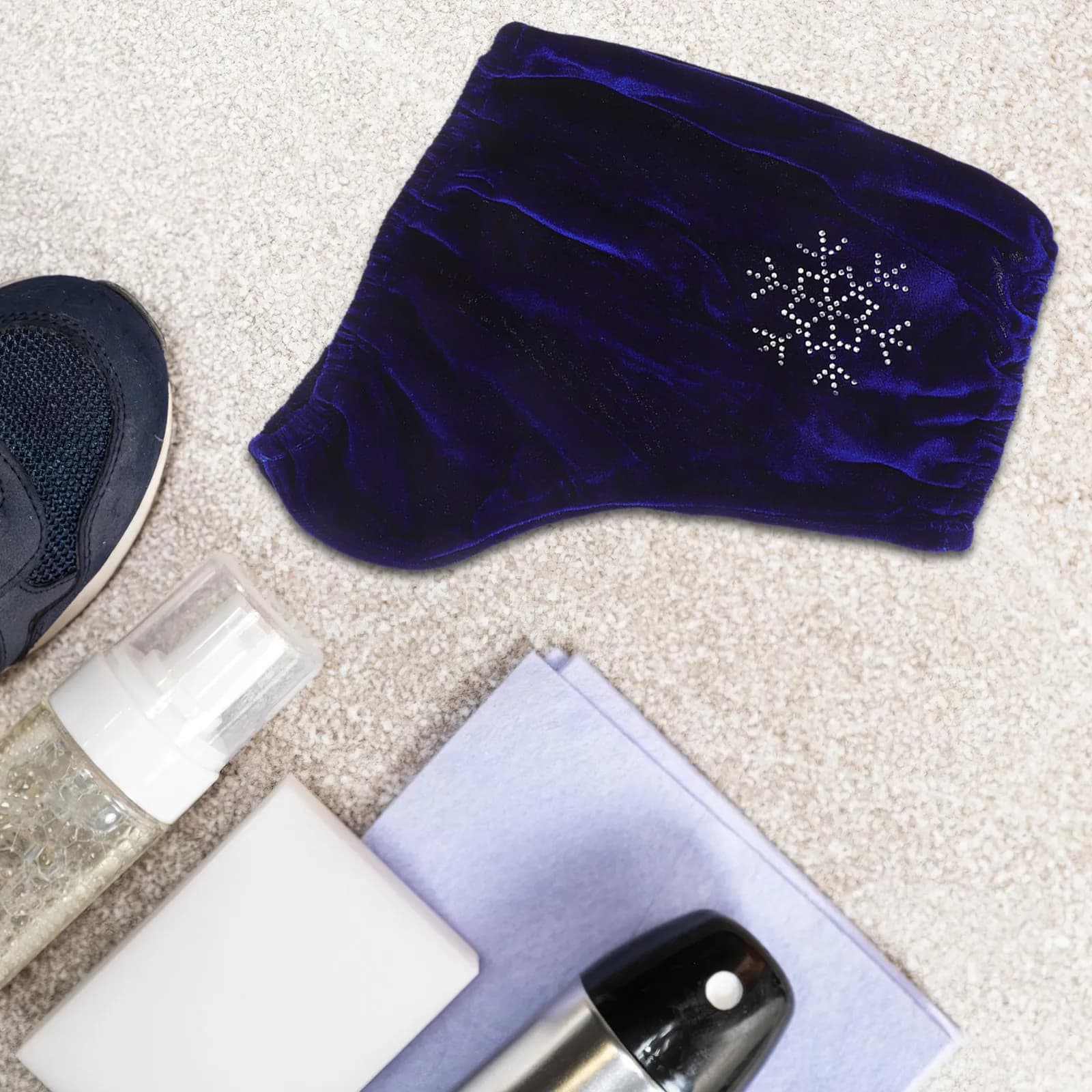 1 Paio di Copriscarpe Blu per Pattini da Ghiaccio con Strass, Protezione per Pattini da Figure Taglia Media, Accessori per Allenamento e Competizione