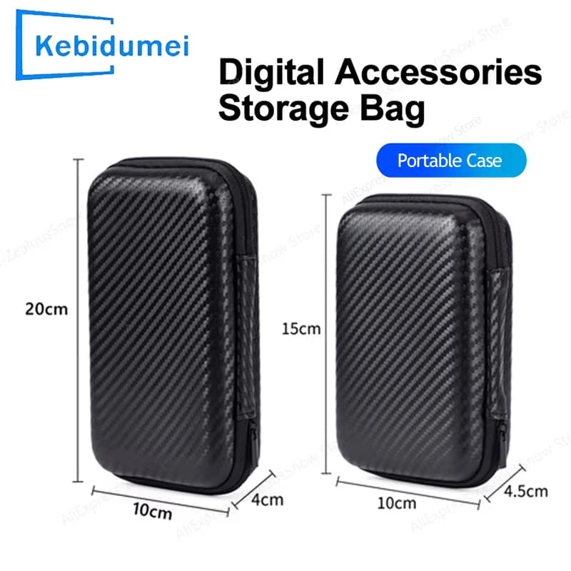 Custodia Portatile in EVA per Disco Rigido Esterno M.2/Auricolari/Cavo Dati, Custodia Nera per HDD, Borsa Protettiva per Archiviazione
