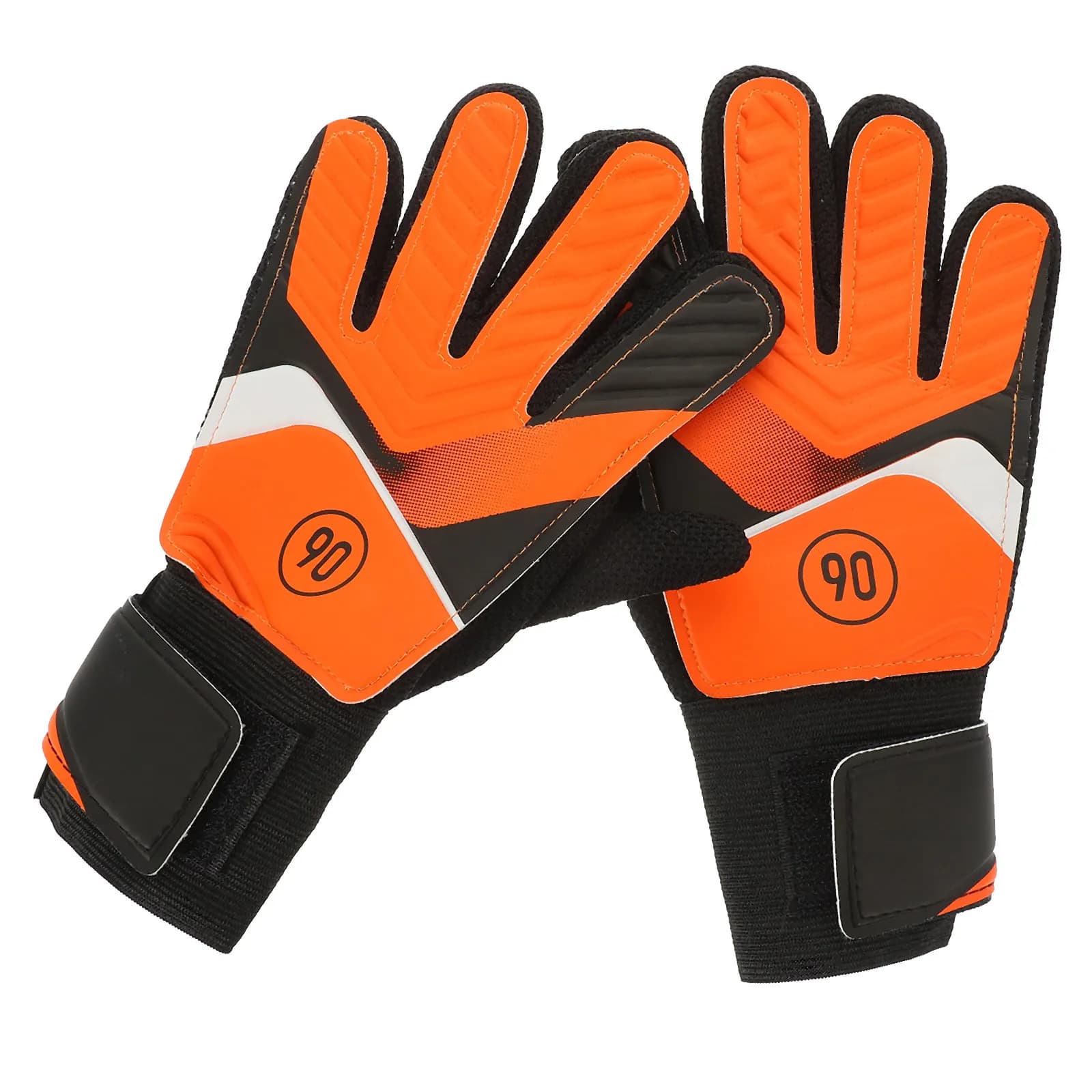 1 paio di guanti da portiere in lattice PU con cinturino da polso regolabile, palmo in rete traspirante, guanti da allenamento e da partita antiscivolo