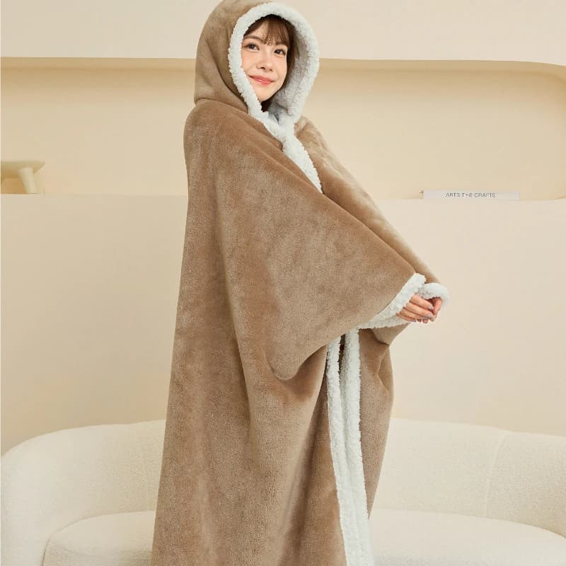 Thickened Shawl Cape Blanket Warm Winter Office Nap Leg Cover Lazy Blanket Sofa Living Room Windproof Small Blanket