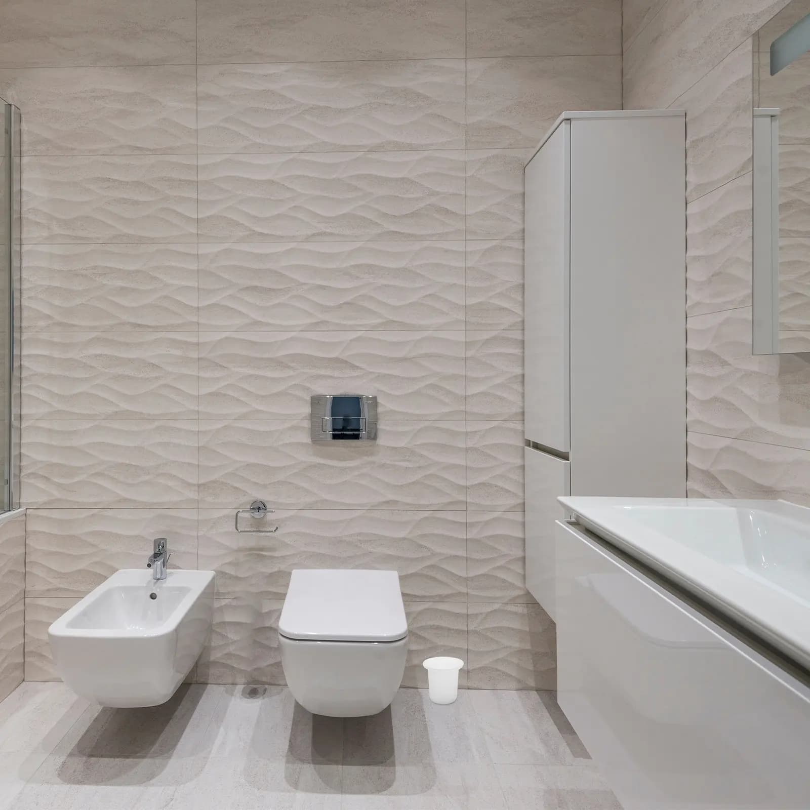 Set di 2 Porta Scovolini WC Salvaspazio in Vetro Satinato, Supporto Compatto per Accessori da Bagno