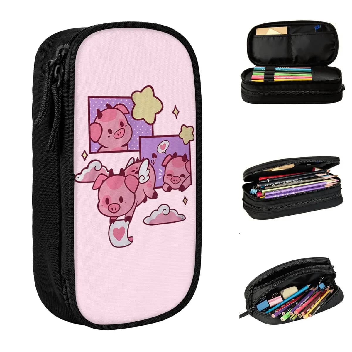Hazbined Pencil Cases Lovely Hoteled Pen Bags Girls Boys Large Storage Students School Gifts Pencil Box