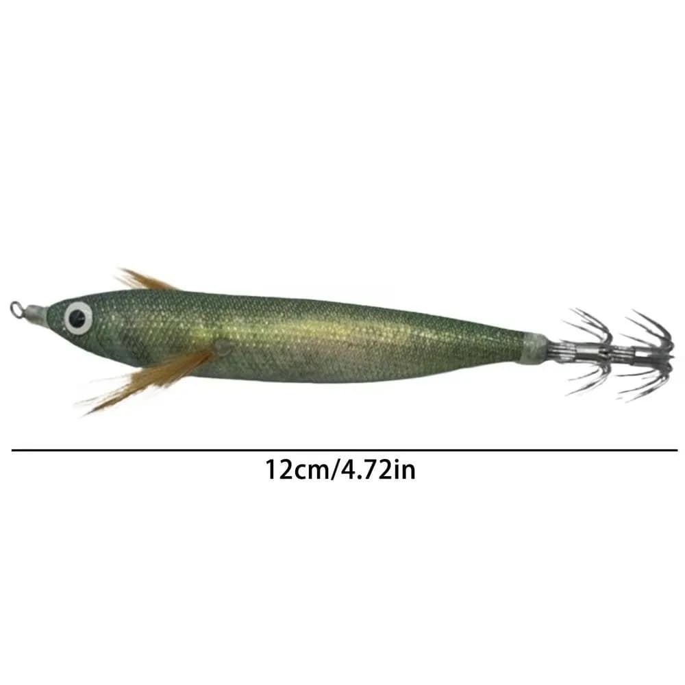 12cm Squid Jig Luminous Hook Fishing Lures Rattling Bead with Sound Beads Artificial Bait